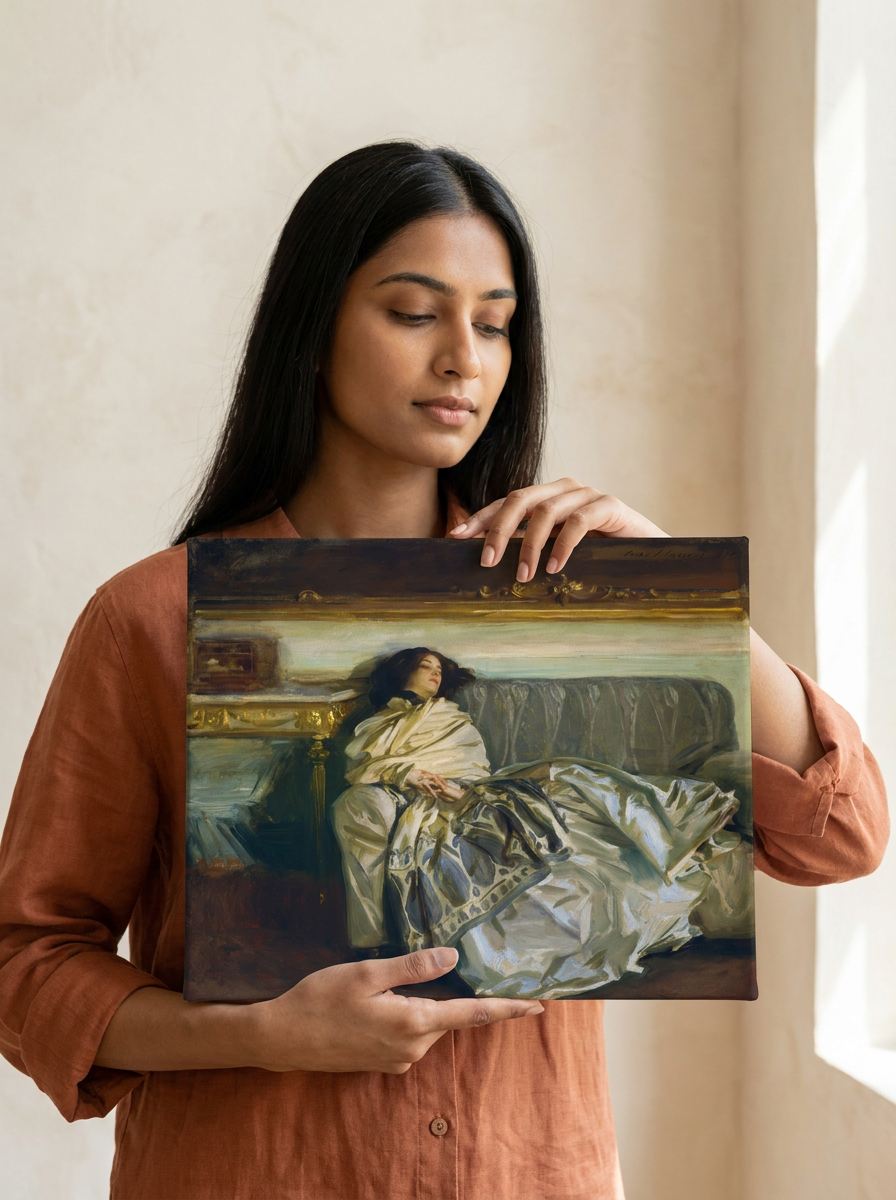 Held for scale — 10 x 8 inch canvas