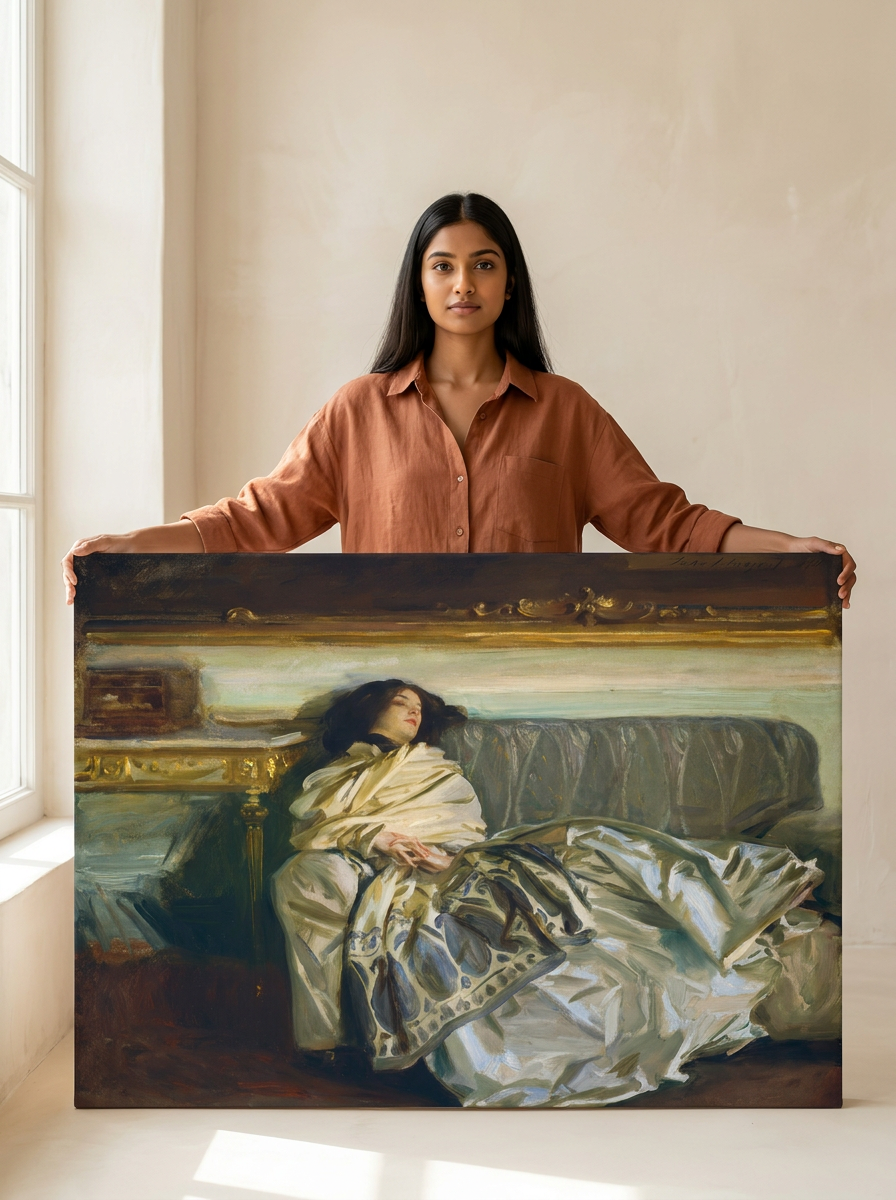 Held for scale — 36 x 24 inch canvas