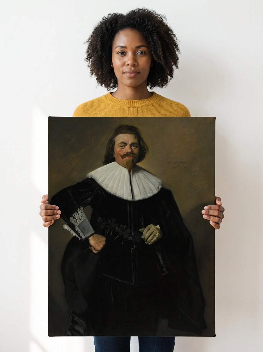 Held for scale — 16 x 20 inch canvas