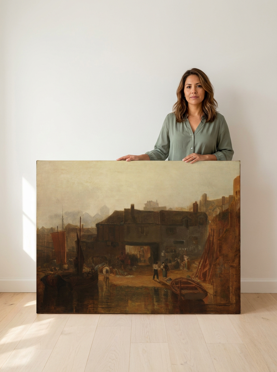 Held for scale — 48 x 32 inch canvas