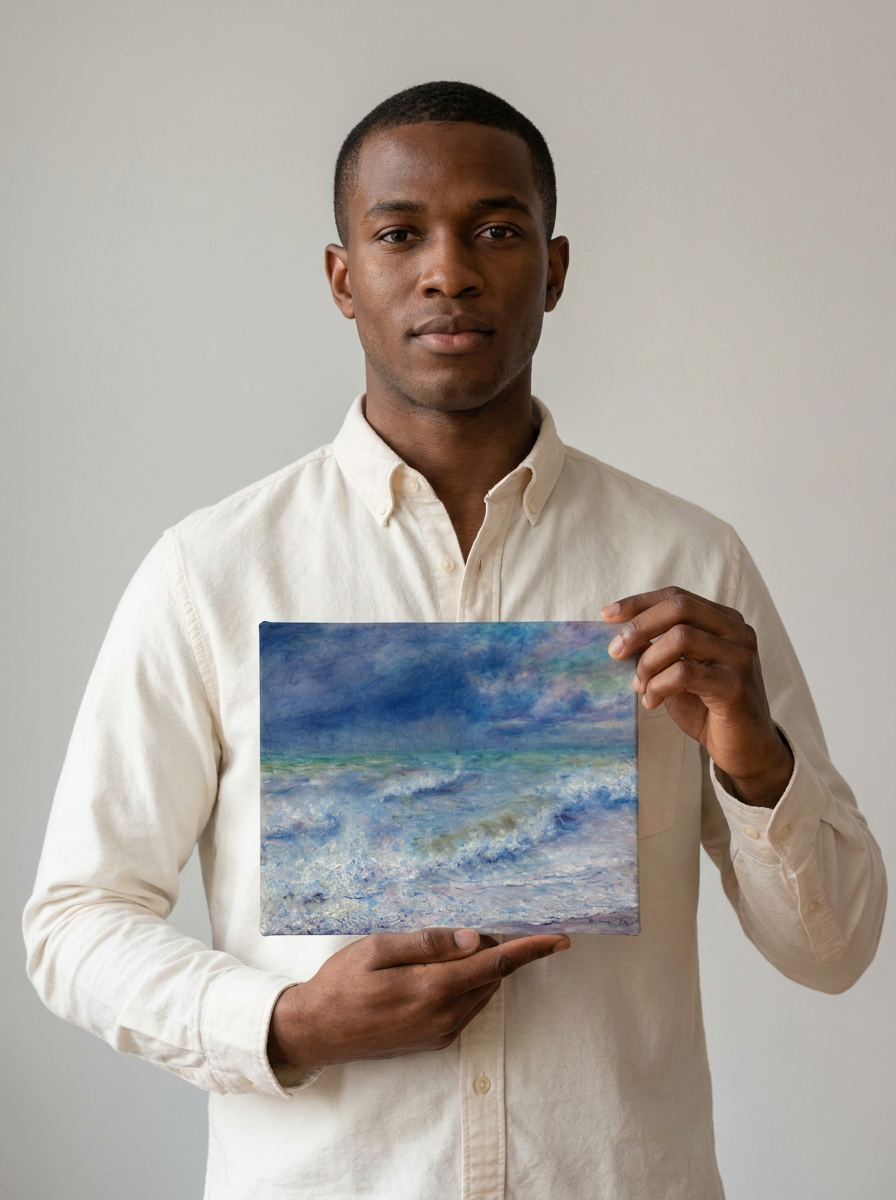 Held for scale — 10 x 8 inch canvas