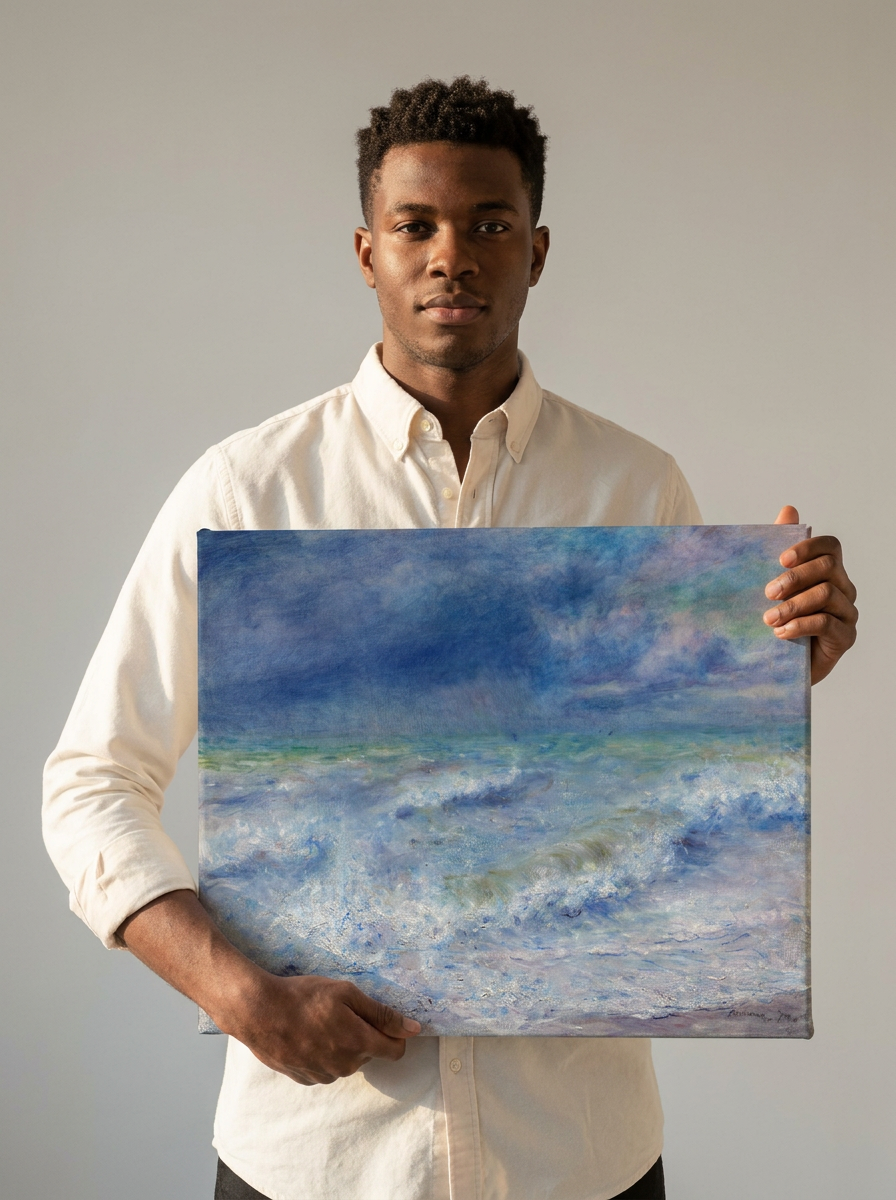 Held for scale — 24 x 18 inch canvas