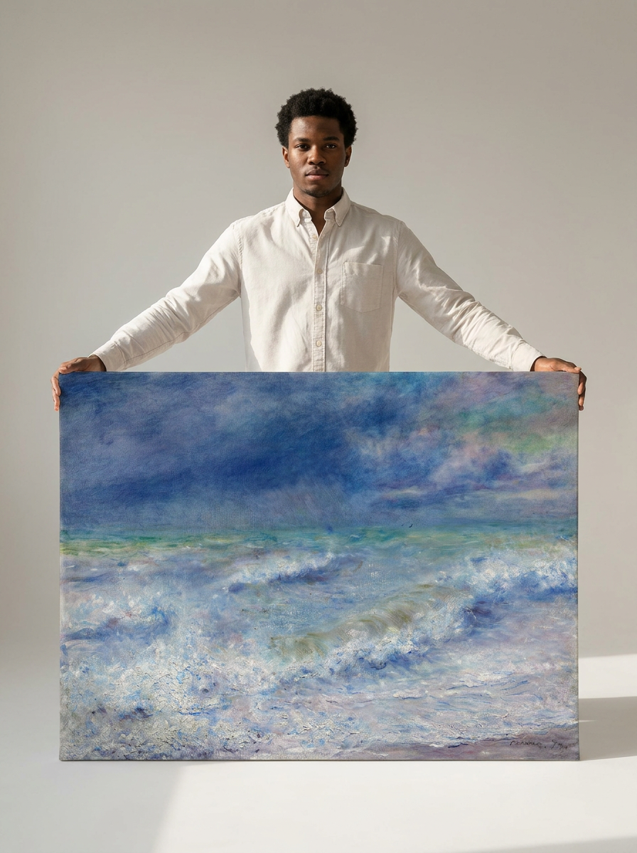 Held for scale — 36 x 24 inch canvas