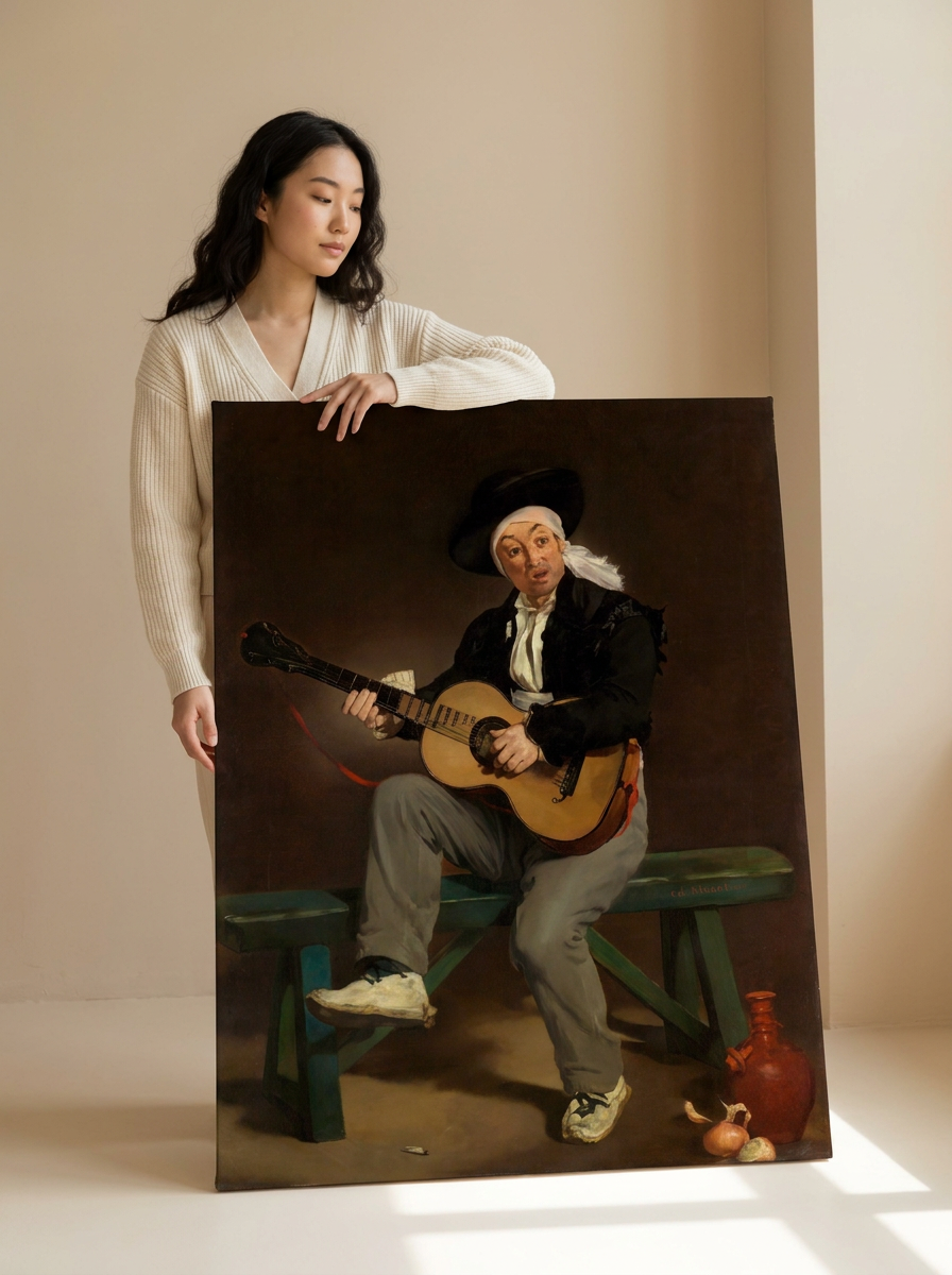 Held for scale — 32 x 48 inch canvas