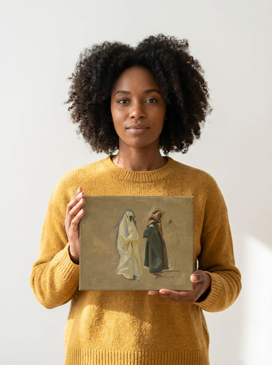 Held for scale — 10 x 8 inch canvas