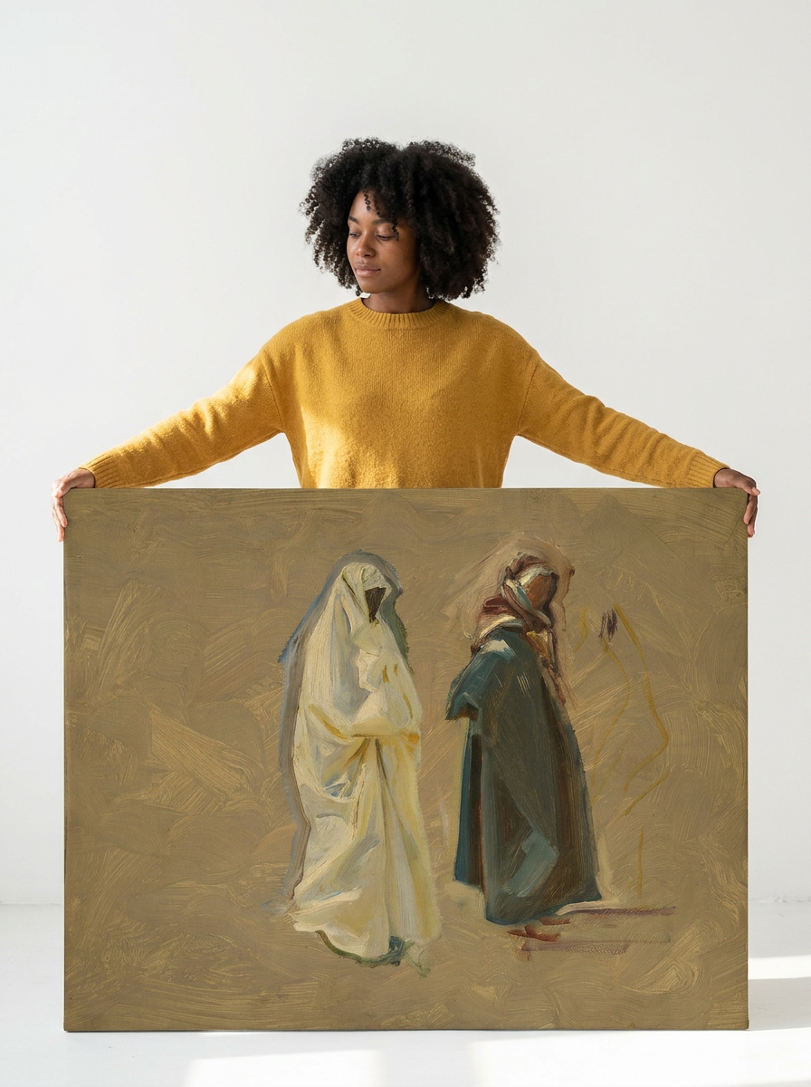 Held for scale — 36 x 24 inch canvas