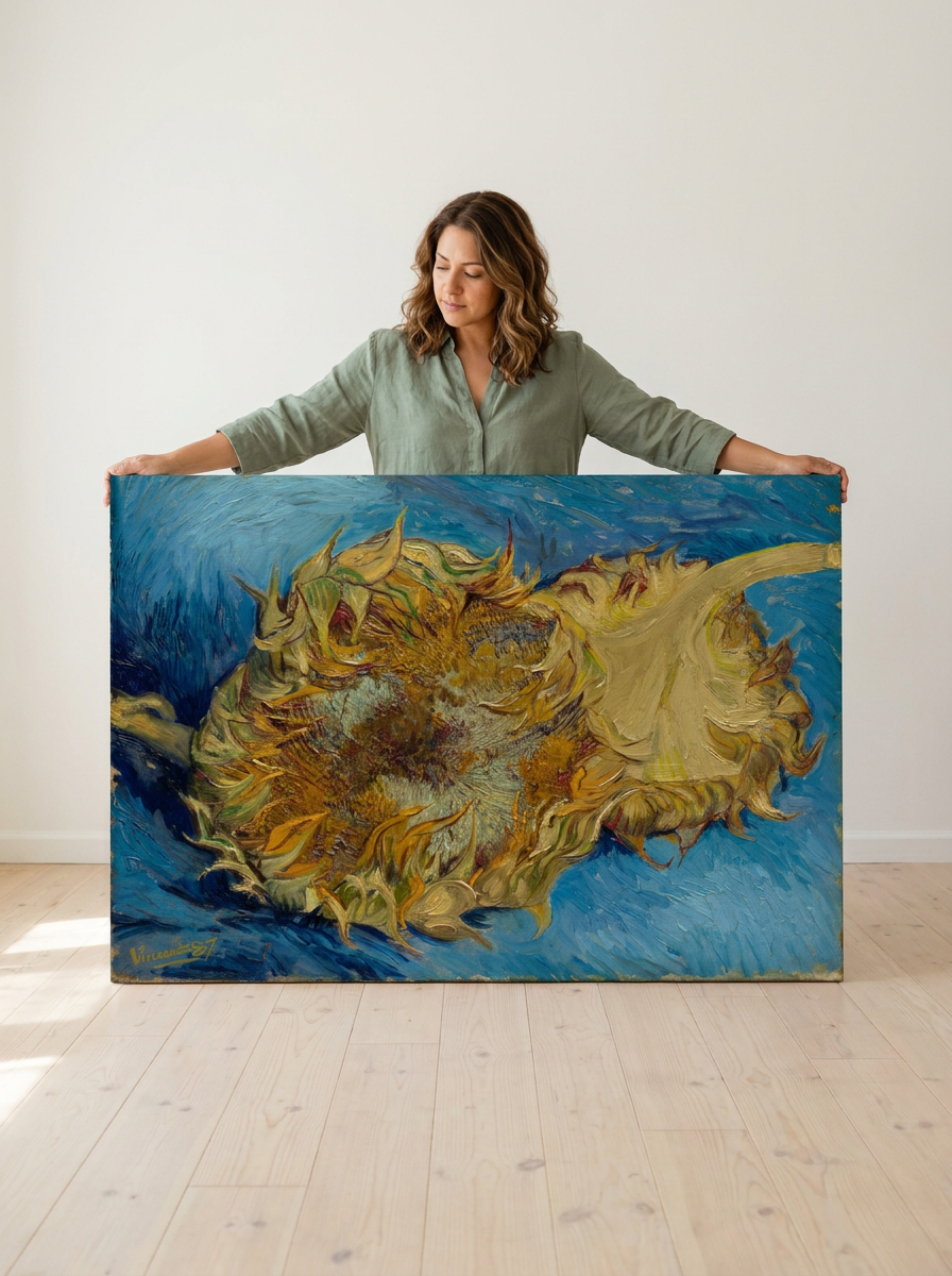 Held for scale — 36 x 24 inch canvas