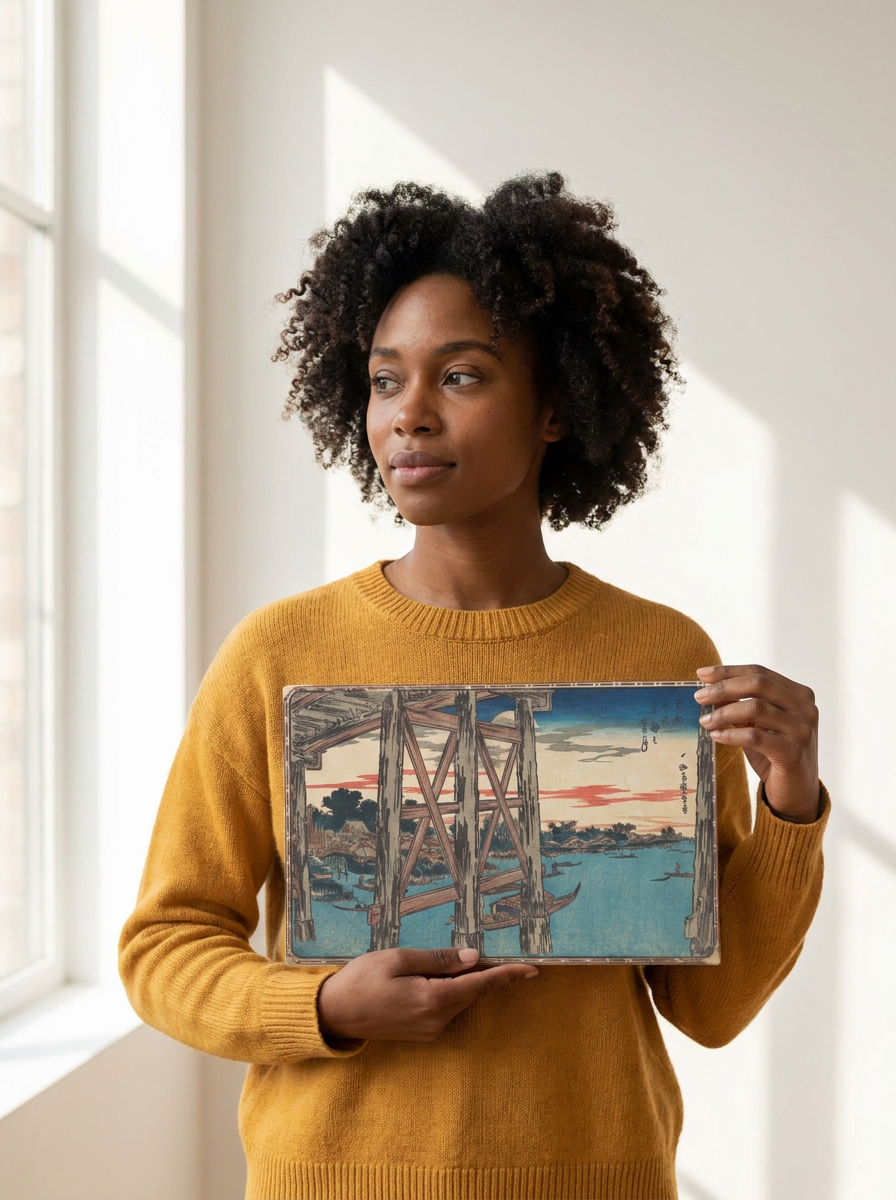 Held for scale — 10 x 8 inch canvas