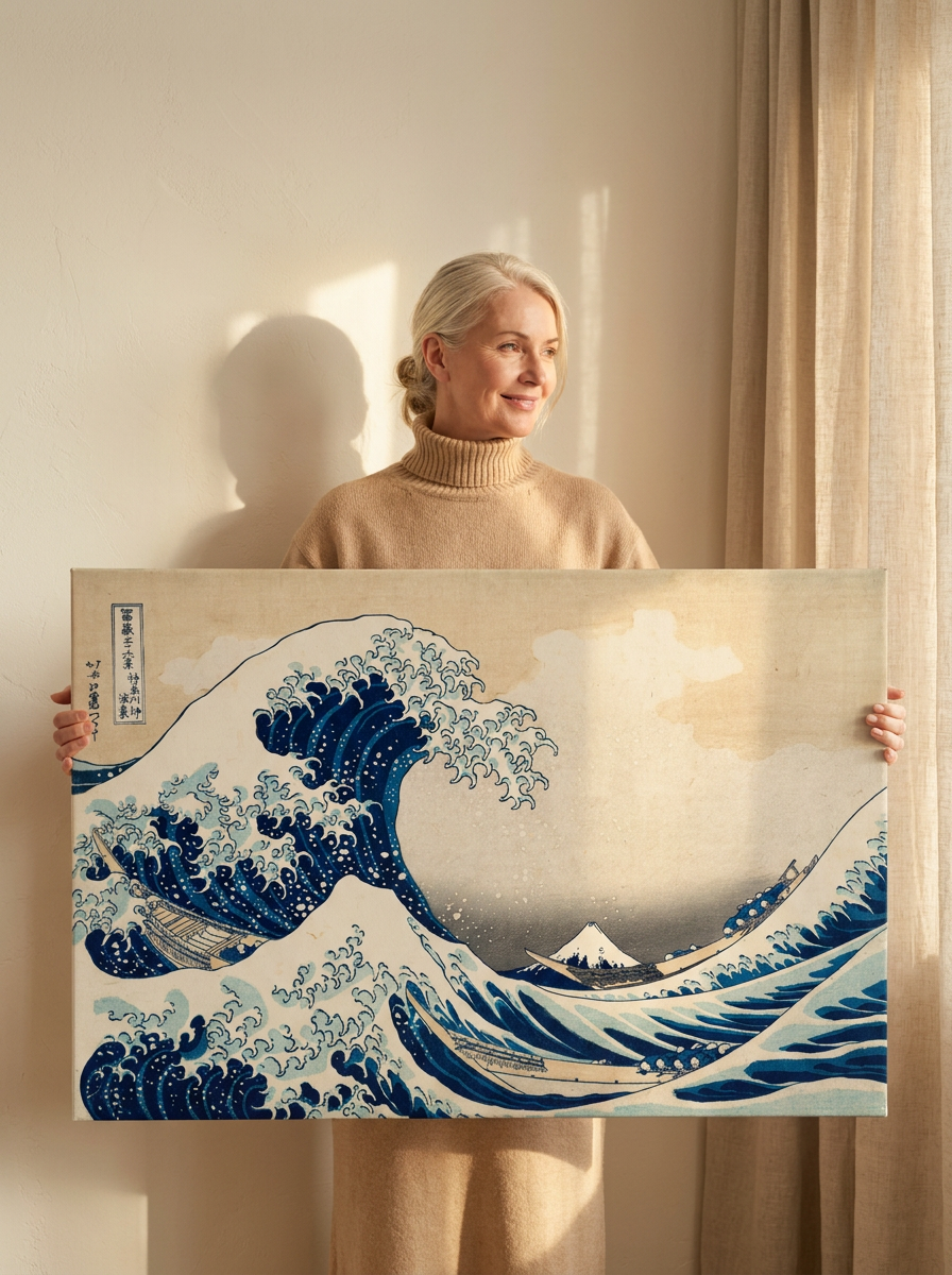 Held for scale — 36 x 24 inch canvas