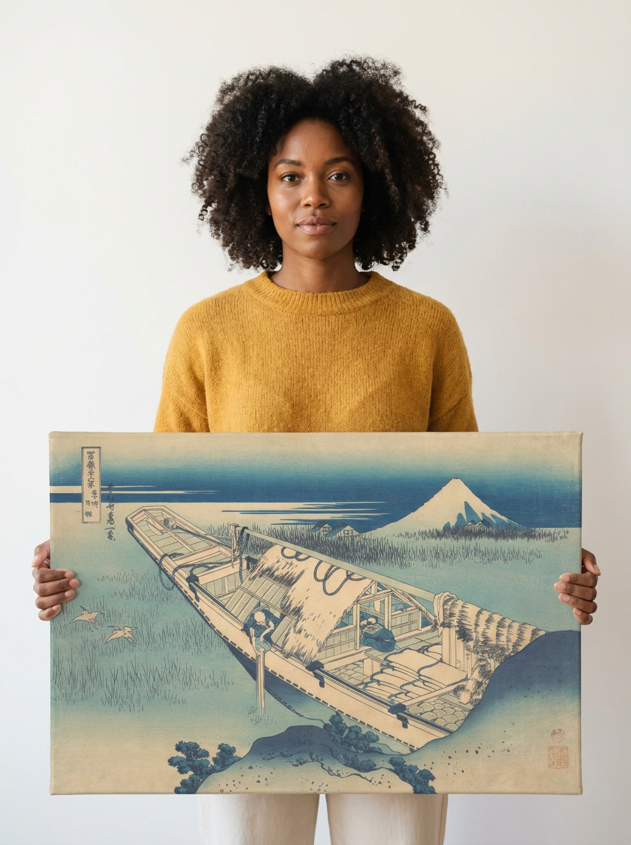 Held for scale — 18 x 12 inch canvas