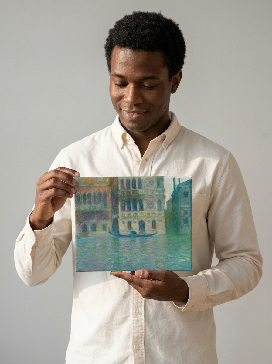 Held for scale — 10 x 8 inch canvas