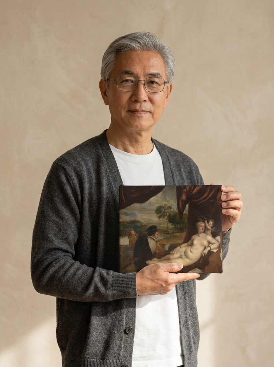 Held for scale — 10 x 8 inch canvas
