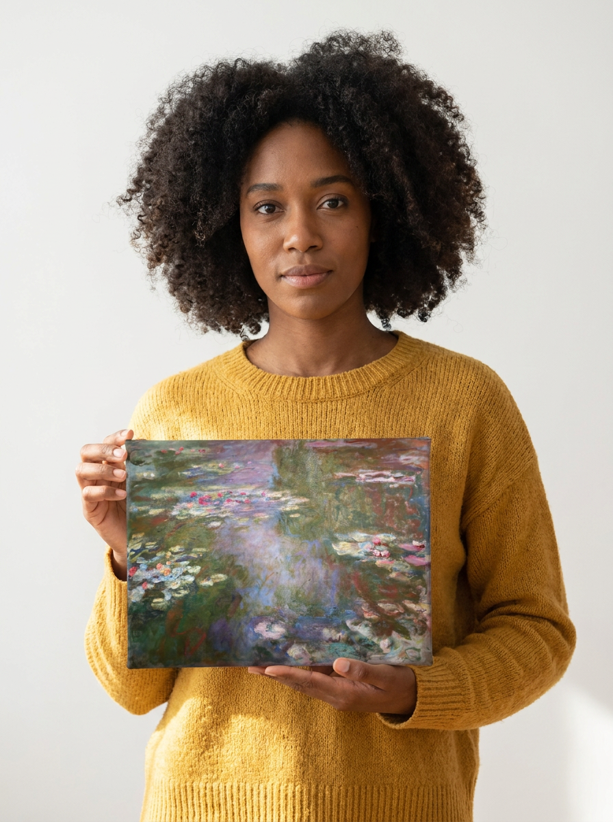 Held for scale — 10 x 8 inch canvas
