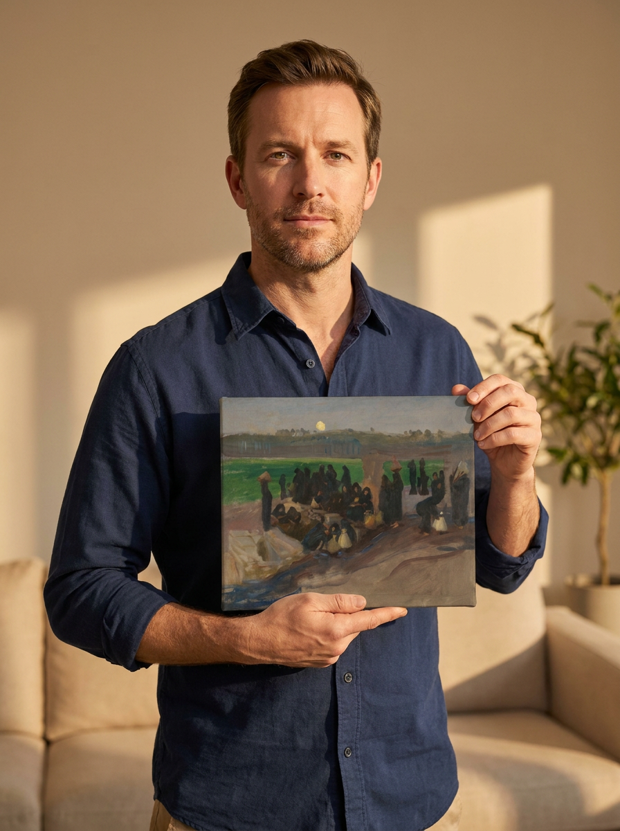 Held for scale — 10 x 8 inch canvas