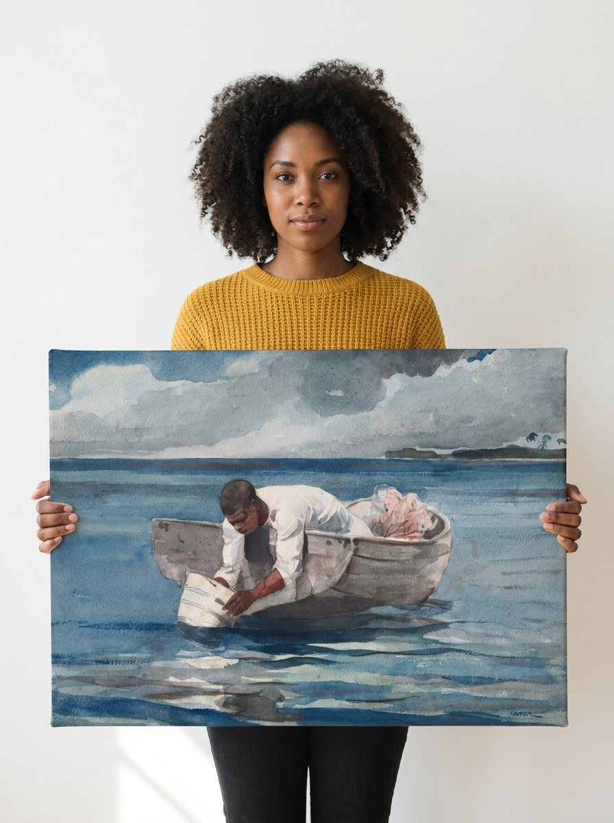 Held for scale — 24 x 18 inch canvas