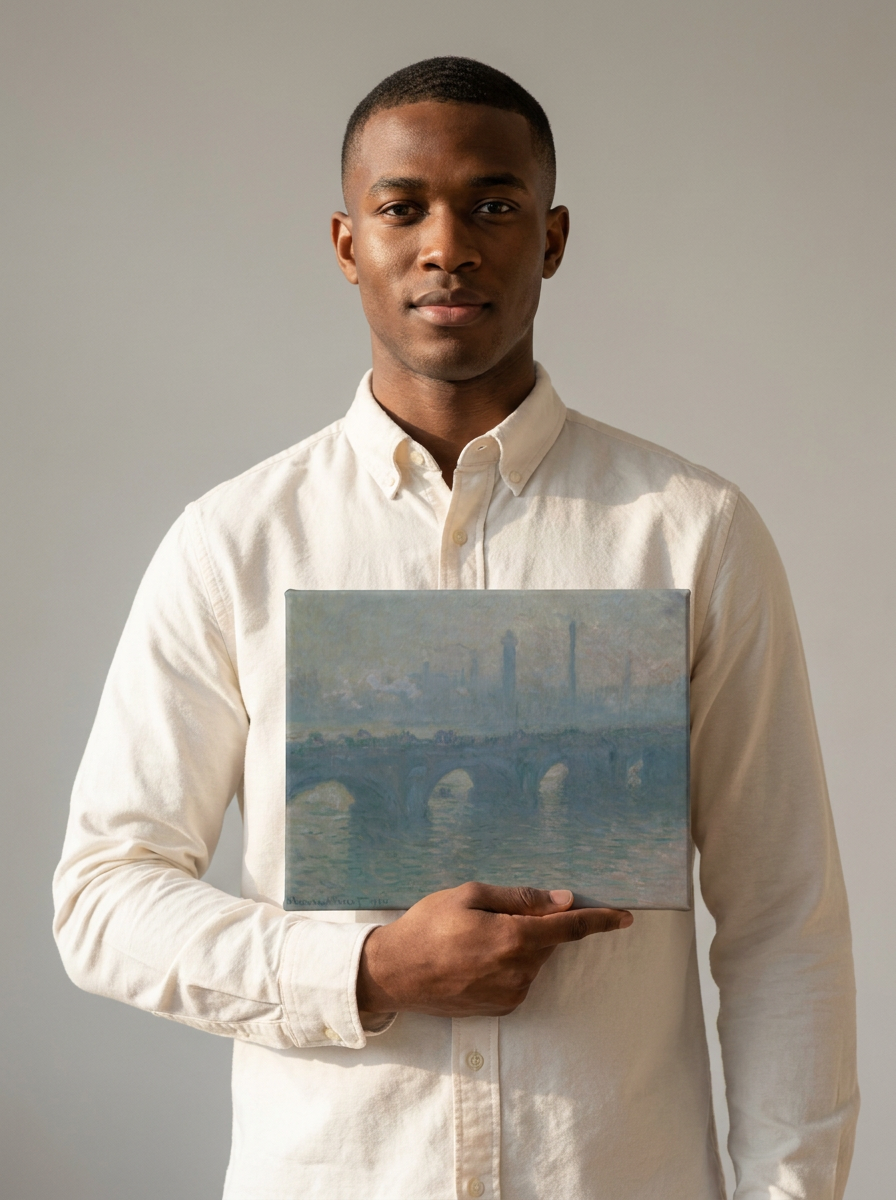 Held for scale — 10 x 8 inch canvas