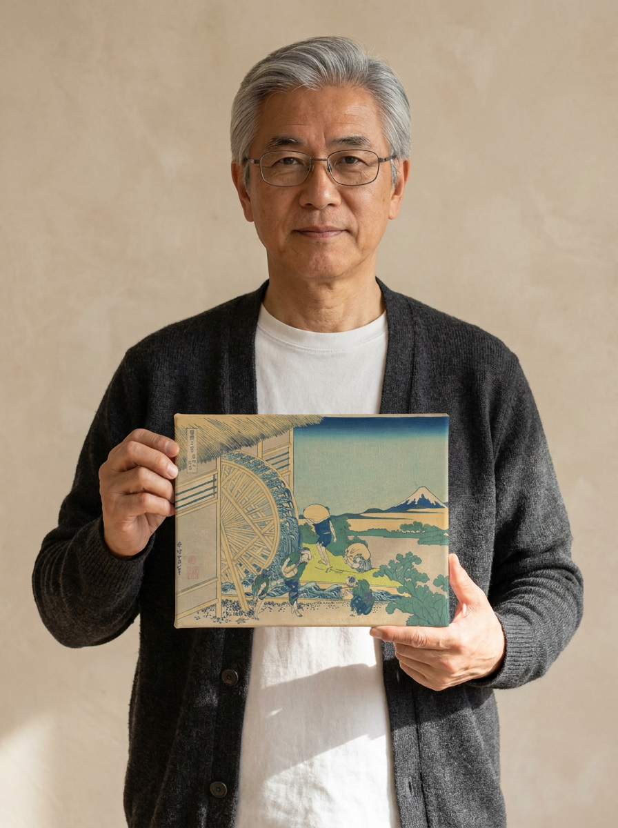 Held for scale — 10 x 8 inch canvas