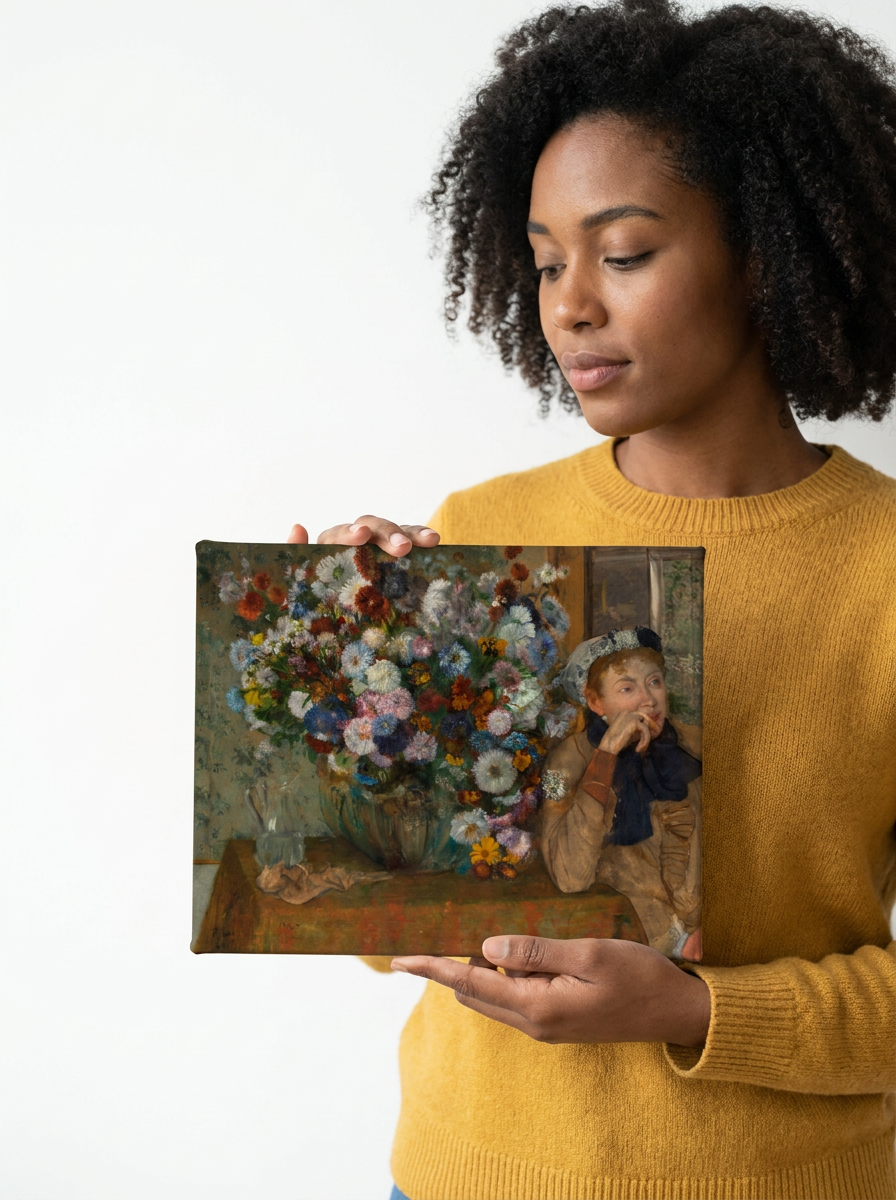 Held for scale — 10 x 8 inch canvas