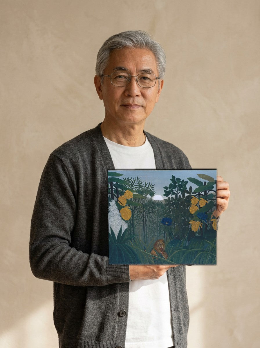 Held for scale — 10 x 8 inch canvas