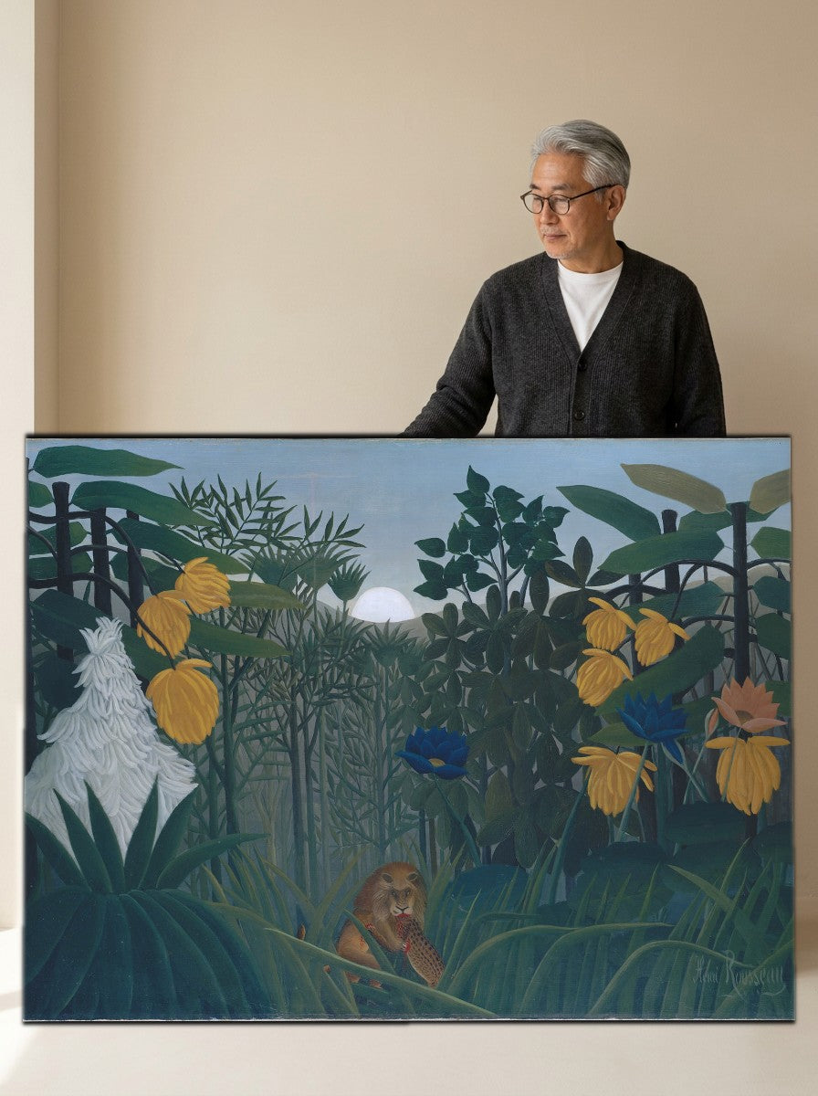 Held for scale — 48 x 32 inch canvas