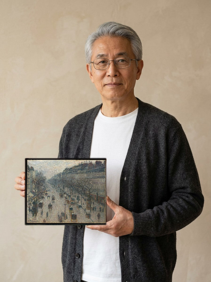 Held for scale — 10 x 8 inch canvas
