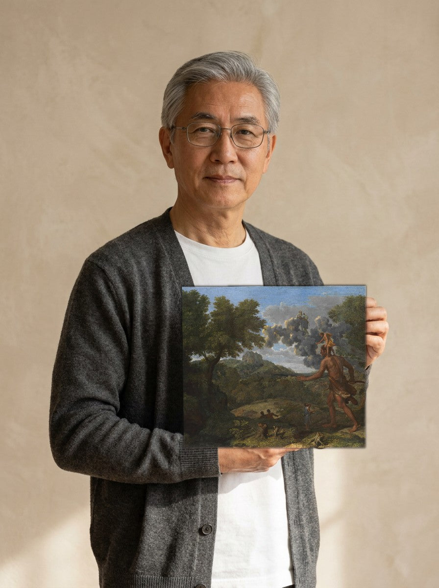 Held for scale — 10 x 8 inch canvas