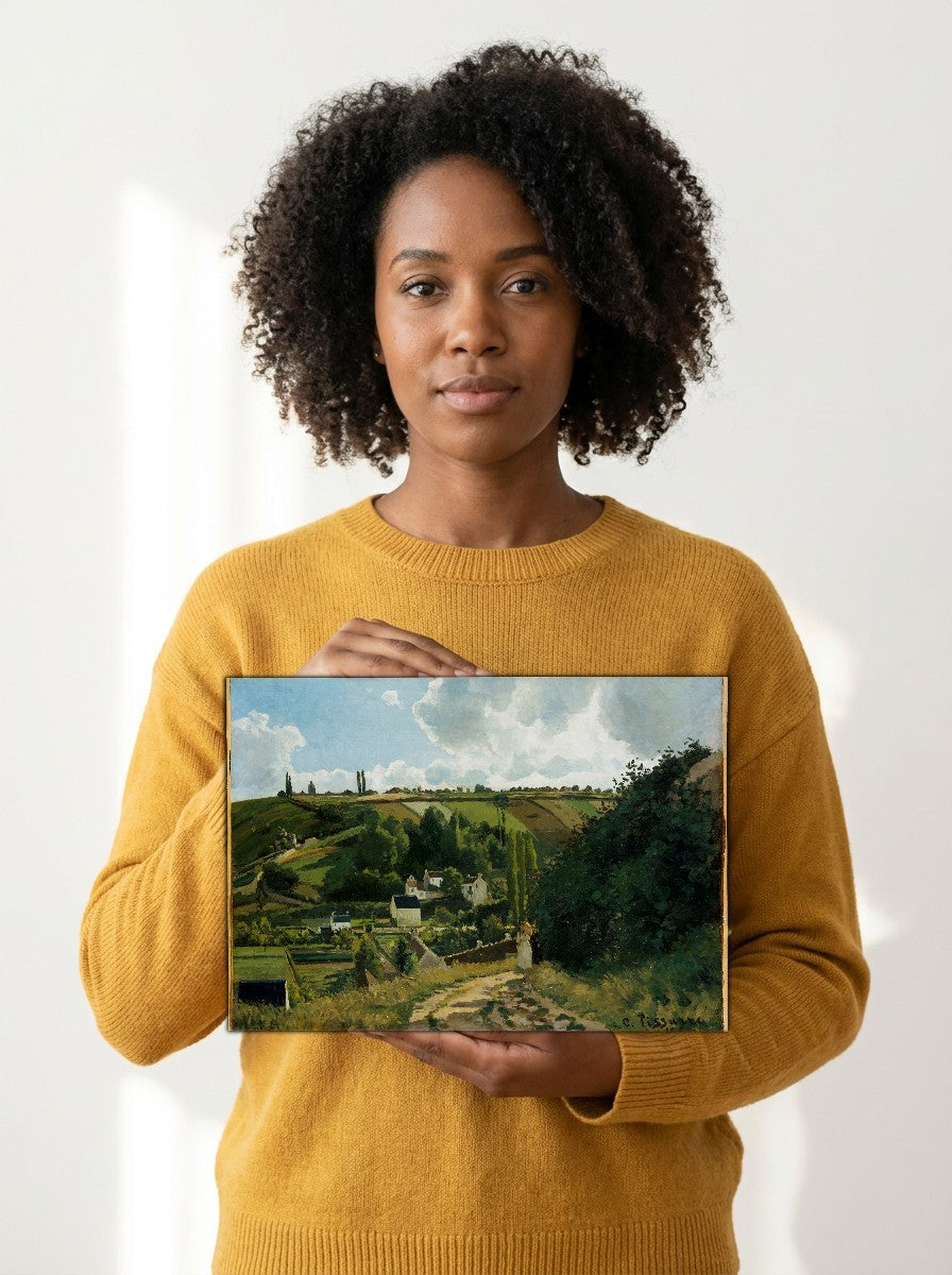 Held for scale — 10 x 8 inch canvas