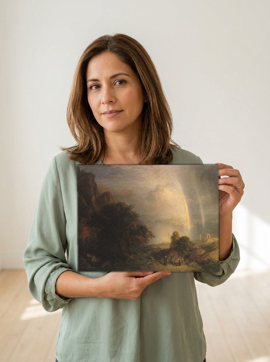 Held for scale — 10 x 8 inch canvas