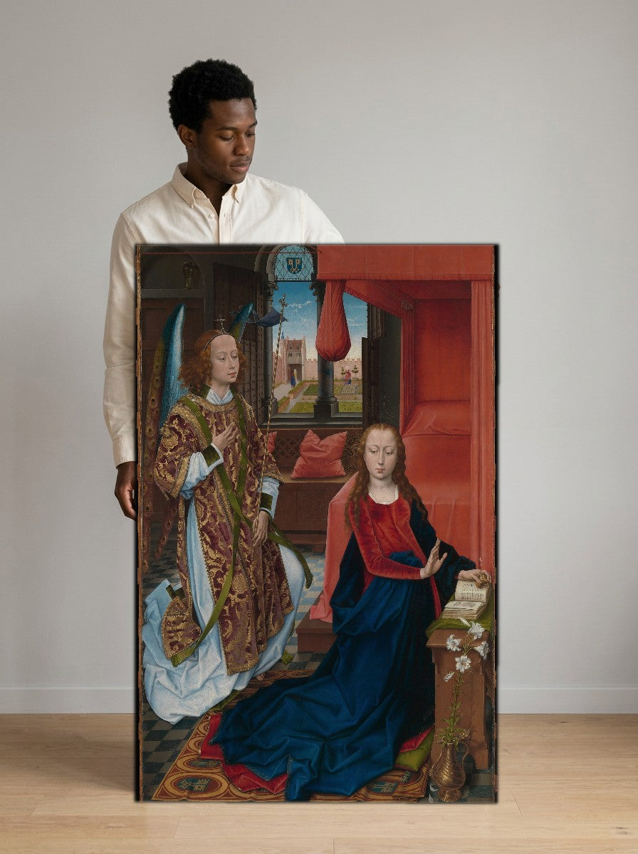 Held for scale — 32 x 48 inch canvas