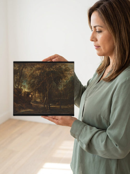 Held for scale — 10 x 8 inch canvas