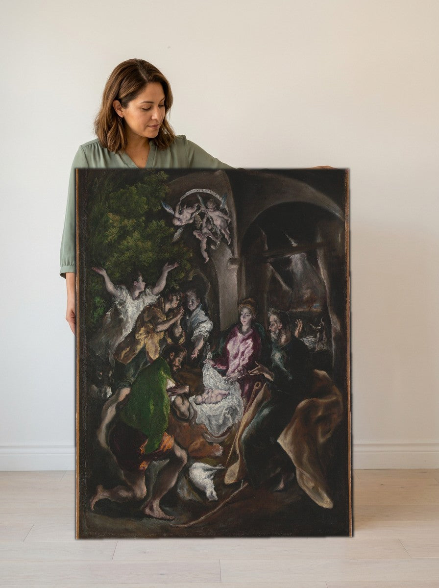 Held for scale — 32 x 48 inch canvas