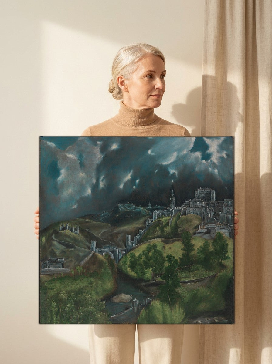 Held for scale — 24 x 24 inch canvas