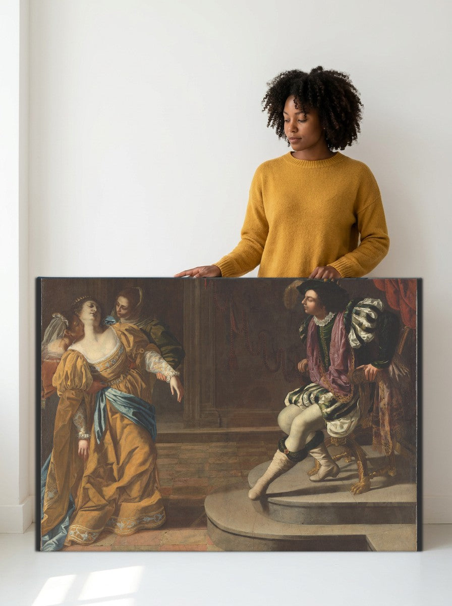 Held for scale — 48 x 32 inch canvas