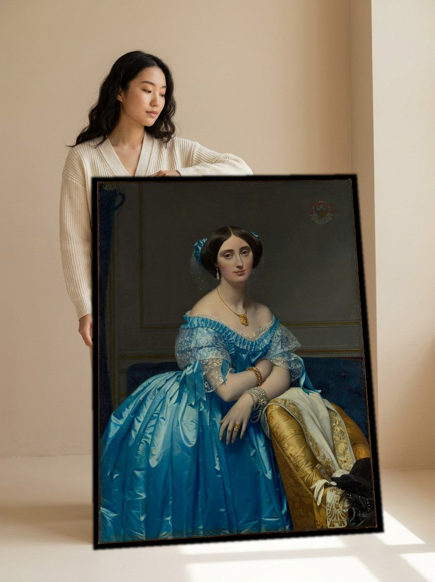 Held for scale — 32 x 48 inch canvas