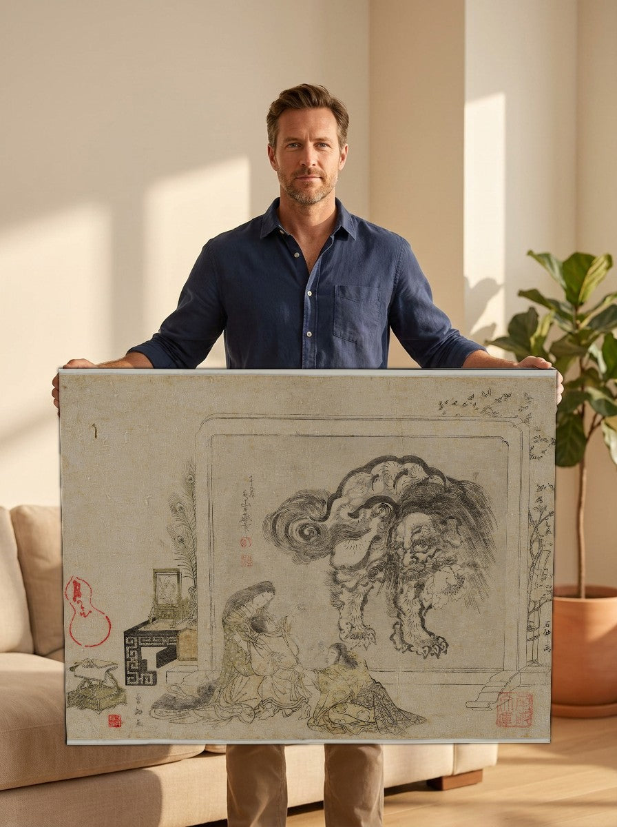 Held for scale — 36 x 24 inch canvas