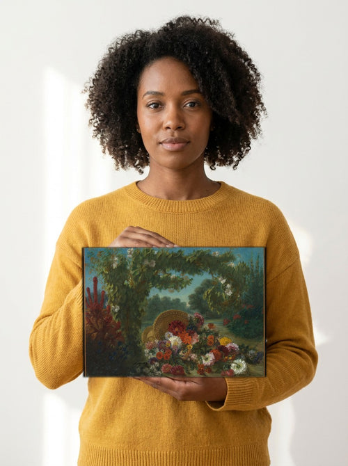Held for scale — 10 x 8 inch canvas