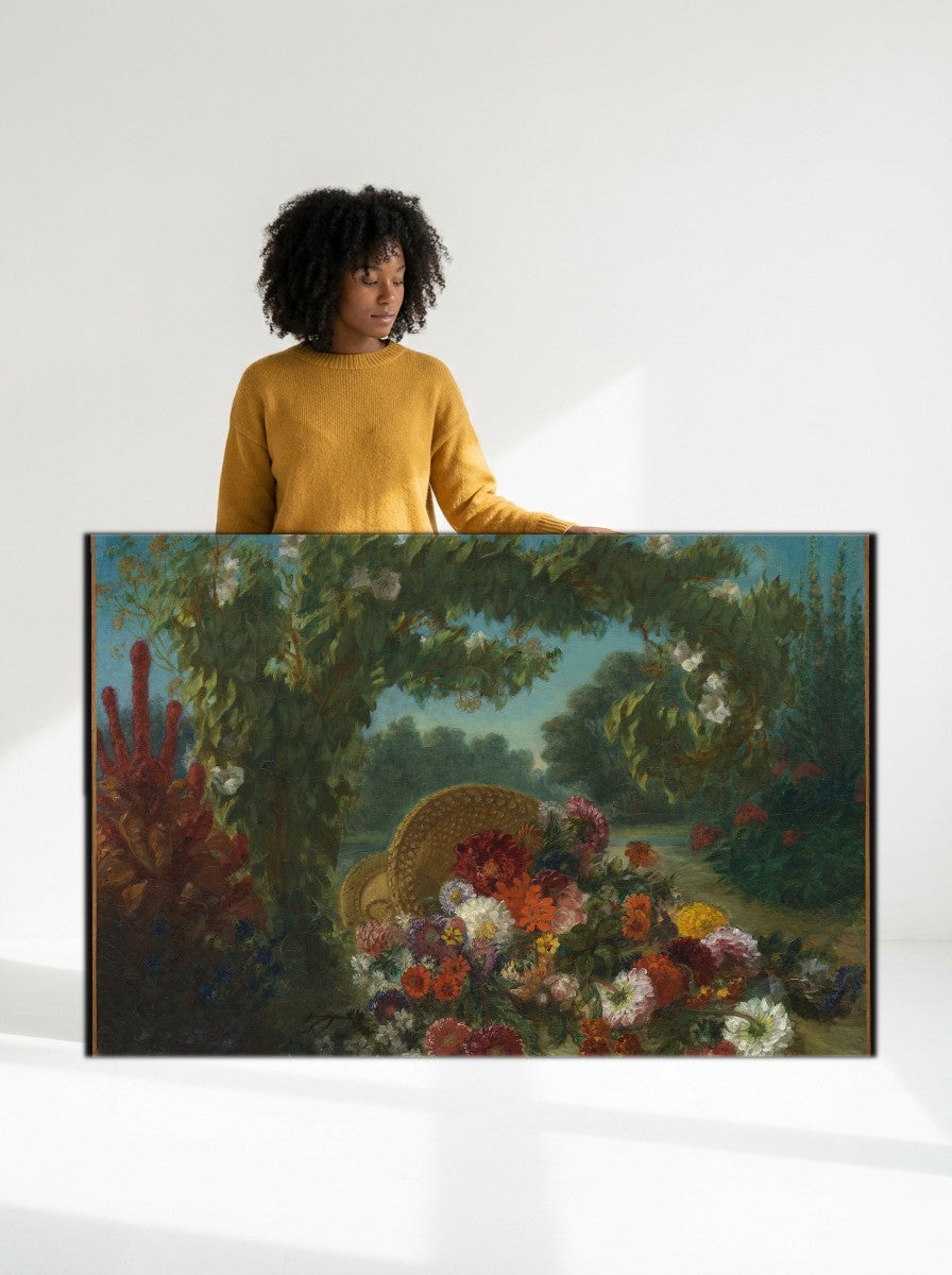 Held for scale — 48 x 32 inch canvas