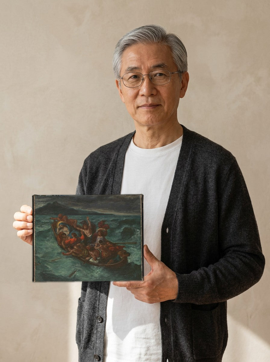 Held for scale — 10 x 8 inch canvas