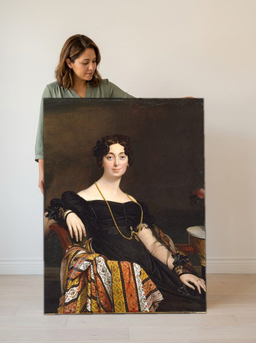 Held for scale — 32 x 48 inch canvas