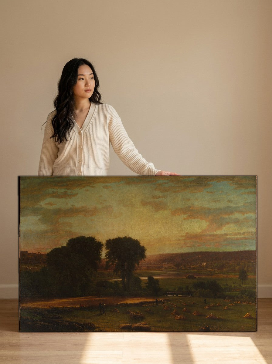 Held for scale — 48 x 32 inch canvas