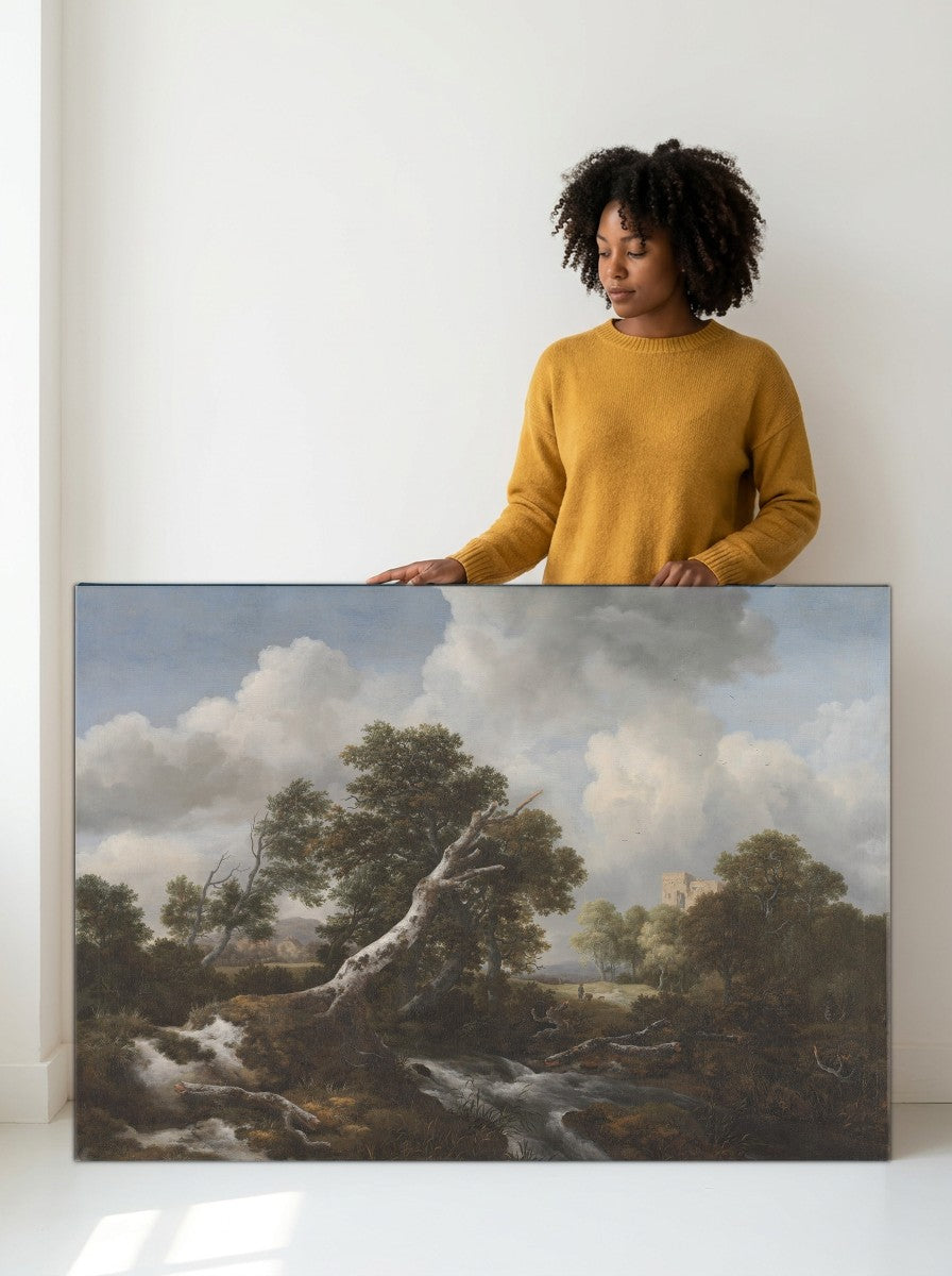 Held for scale — 48 x 32 inch canvas