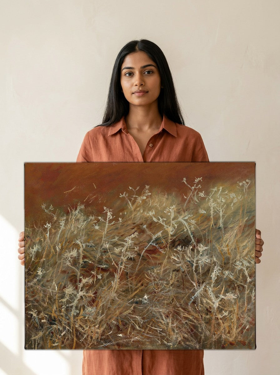Held for scale — 24 x 18 inch canvas