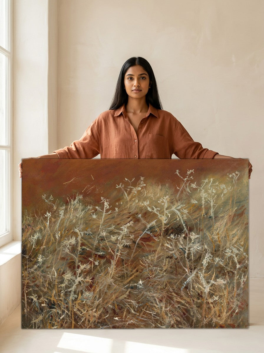 Held for scale — 36 x 24 inch canvas
