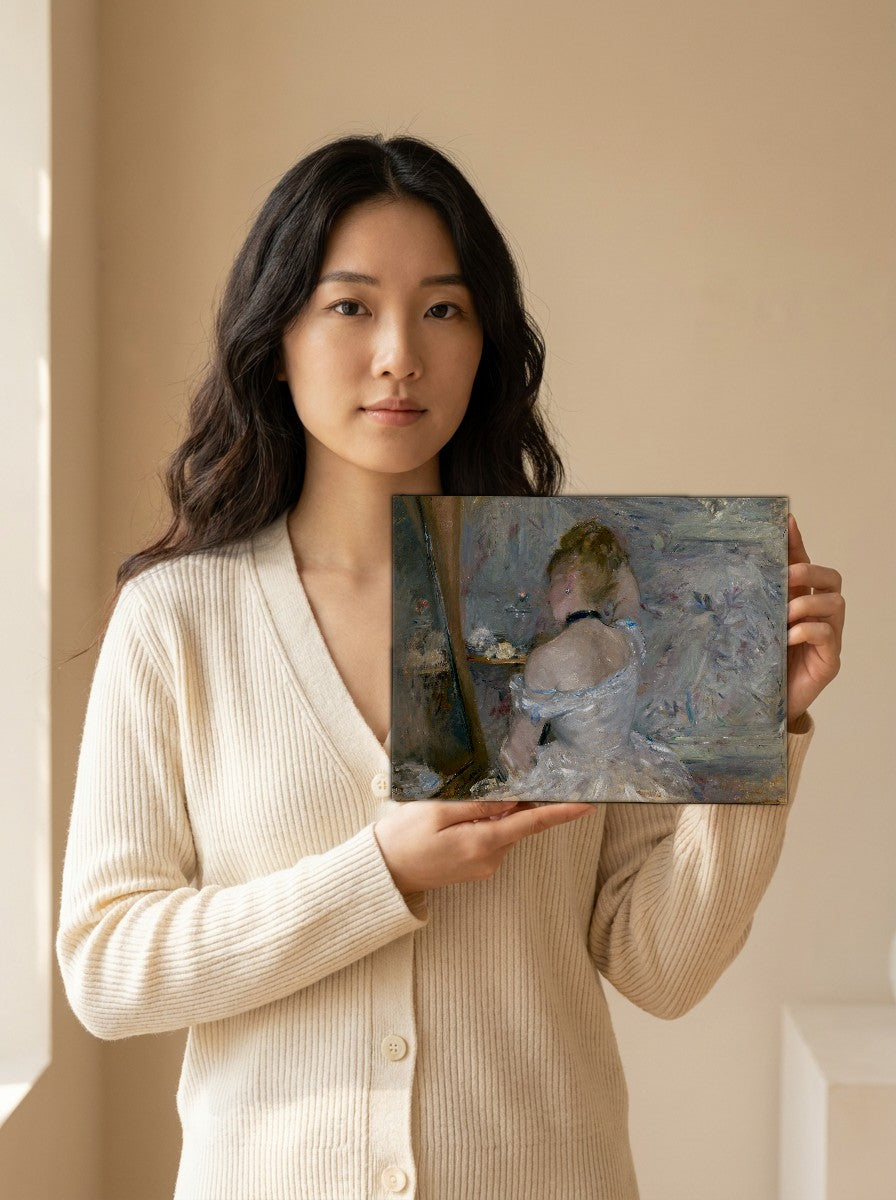 Held for scale — 10 x 8 inch canvas