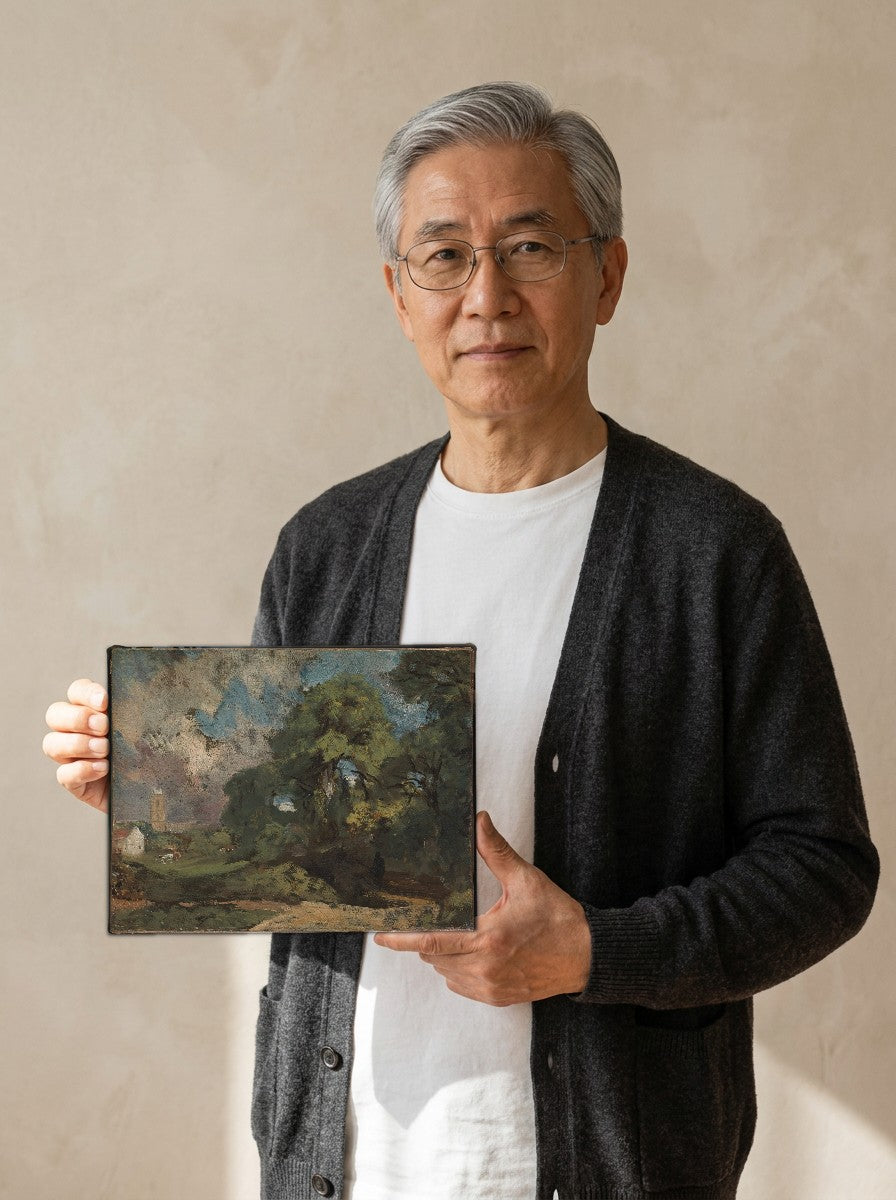 Held for scale — 10 x 8 inch canvas