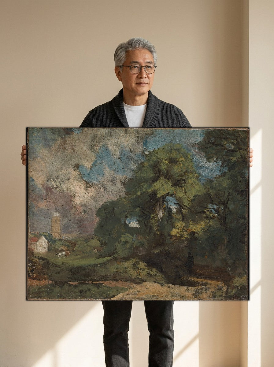 Held for scale — 36 x 24 inch canvas