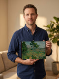 Held for scale — 10 x 8 inch canvas