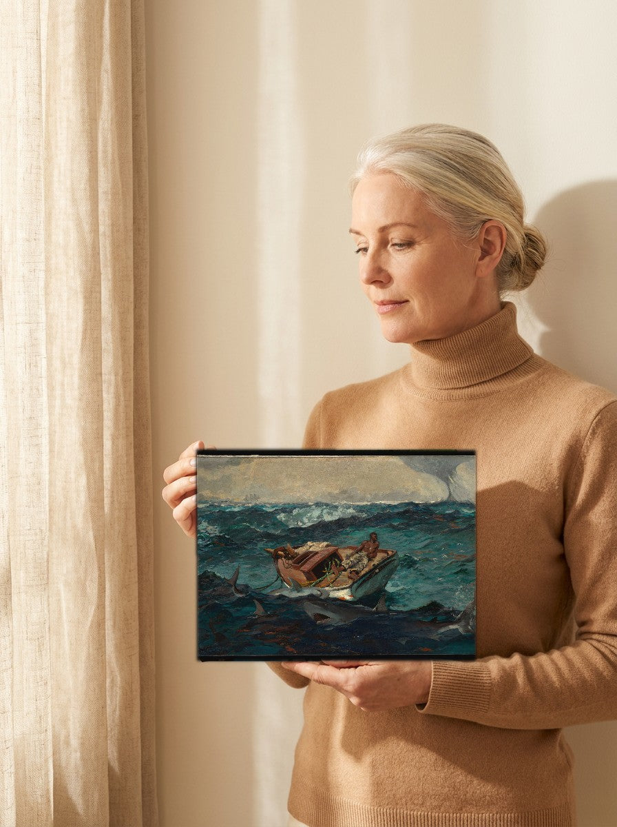 Held for scale — 10 x 8 inch canvas