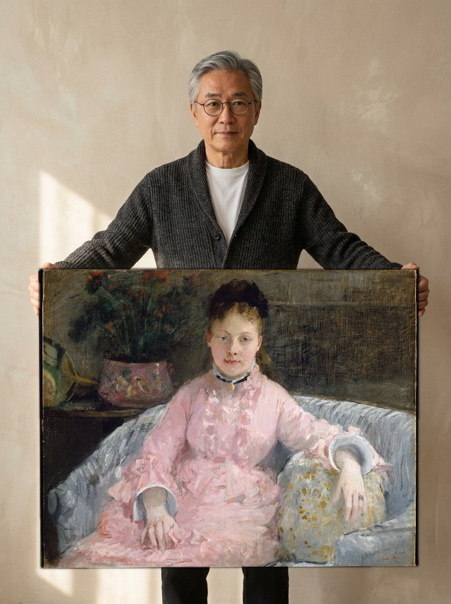Held for scale — 36 x 24 inch canvas