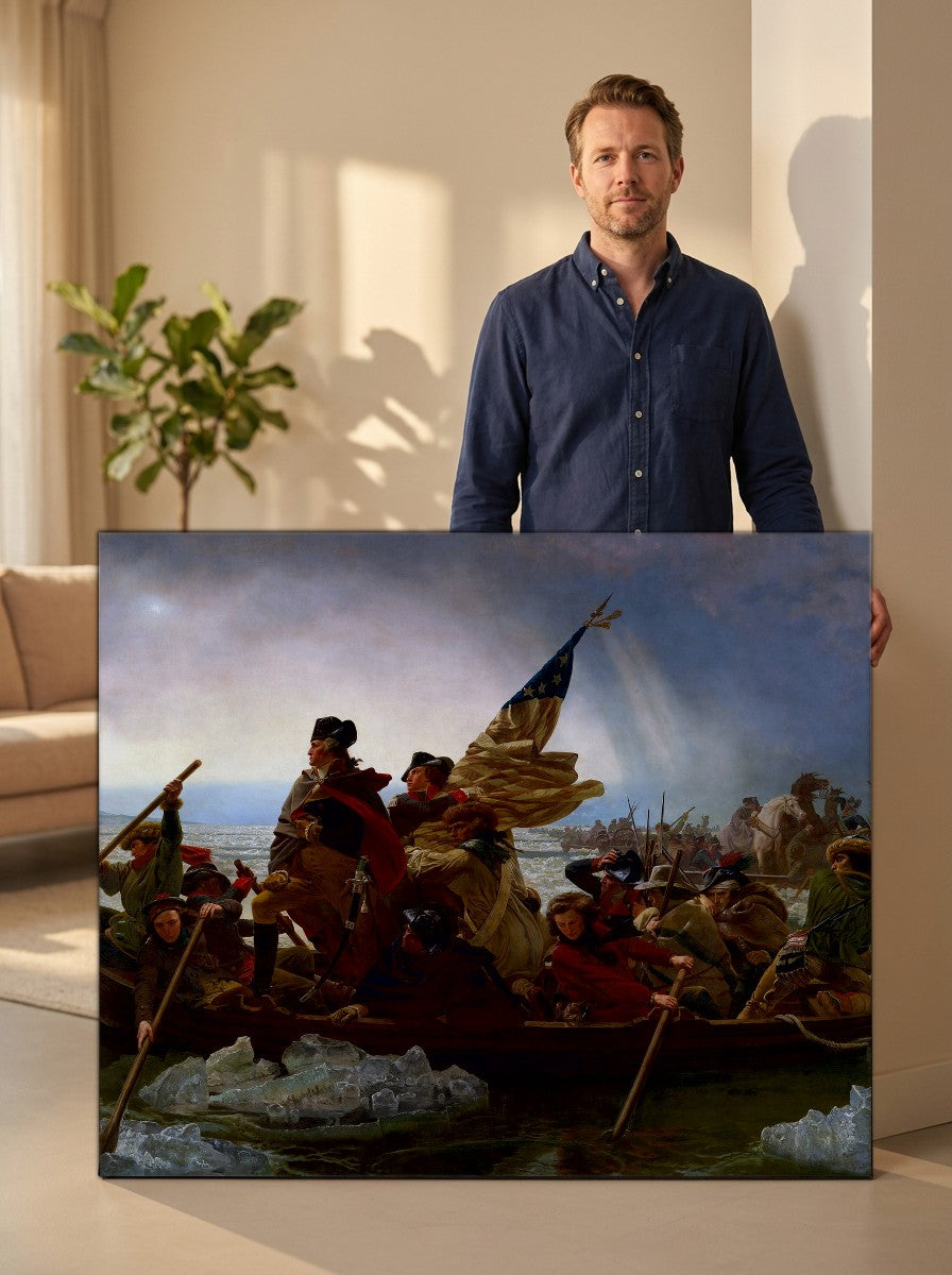 Held for scale — 48 x 32 inch canvas